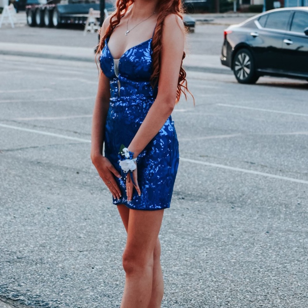 Stunning Blue Sequin Dress